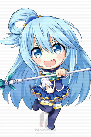Чиби-подушка Aqua Konosuba