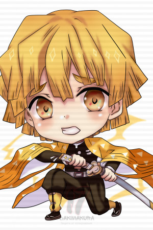 Чиби-подушка Agatsuma Zenitsu Demon Slayer 3