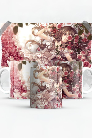 Кружка Flower Anime Girl