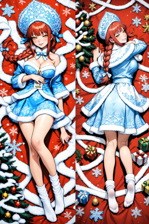 Дакимакура Макима Новый Год Снегурочка
