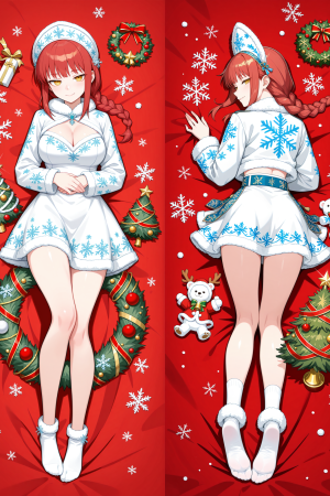 Дакимакура Макима Новый Год Снегурочка