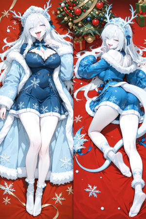 Дакимакура Маруся Новый Год Снегурочка