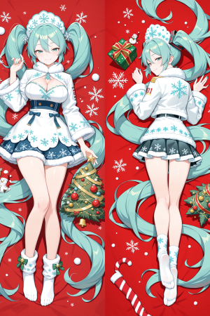 Дакимакура Мику Новый Год Снегурочка