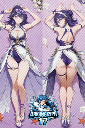 Дакимакура Райден | Геншин Импакт Наряд в Купальнике + Очки